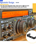 Adjustable Universal Mounting Bracket For CB And Ham Radios And Scanners, 6 To 10 Inch Width, shown with radio setup