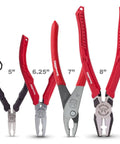5 Piece Screw Extractor Pliers Set with 5, 6.25, 7, and 8 Inch Pliers, Slip Joint, Pro Grade High Carbon Steel, Made in Japan