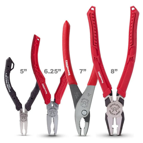5 Piece Screw Extractor Pliers Set with 5, 6.25, 7, and 8 Inch Pliers, Slip Joint, Pro Grade High Carbon Steel, Made in Japan