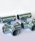 Half Inch Galvanized Steel Pipe Tee Connector 4 Pack Three Socket Joint Fittings for DIY Projects