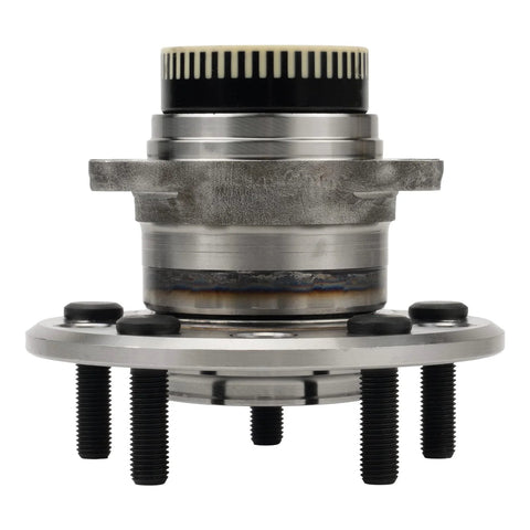 Front view of 2 Pack 512437 Rear Wheel Hub Bearing Assembly With ABS For Hyundai Sonata 2010 To 2014 Optima 2011 To 2015 5 Lug