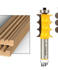 Pro Grade Molding And Trim Router Bit Set For Furniture With One And Three Eighths Inch Triple Bead And Triple Flute Moldings One Half Inch Shank For Table Mount Router Induction Brazed Tungsten Carbide Blades