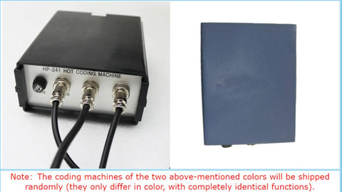 HP-241 Hot Coding Machine with connections and controls, designed for efficient coding in production environments.