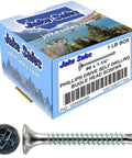 Six X One Point Four Inch Bugle Head Drywall Screws For Metal Studs With Phillips Drive And Self Drilling Tip Zinc Coated Rust Resistant Interior Built Tough Hassle Free Quick Install 235 Count in a box.