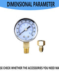 Oil burner pressure gauge with 0-200 PSI range and adapter, featuring a chrome bezel and NPT port for Beckett, Suntec, Webster, Danfoss pumps.