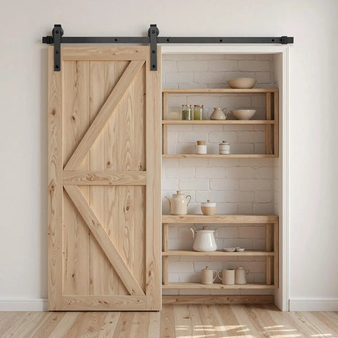 Heavy Duty 5Ft Sliding Barn Door Hardware Kit With 330 Lb Capacity, Fits Up To 30In Wide Doors And 1 3 Eighths To 1 3 Quarters Inches Thick, Durable Black Track And J Shape Rollers, Rust Resistant Powder Coat, Smooth Quiet Sliding, Easy Install