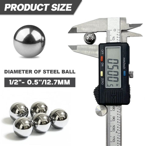10 Piece Half Inch Steel Bearing Balls Kit For Precision Bearings 12.7mm Chrome Steel Balls in caliper, 1/2 in size