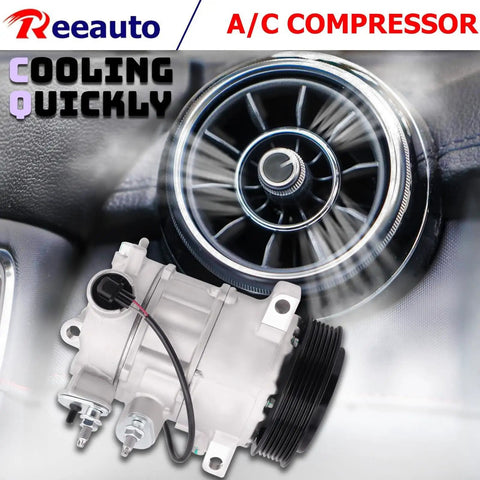 Premium Ac Compressor With Integrated Clutch For Jeep Compass Caliber Patriot 2009 To 2017, detailed view of unit near air vent.