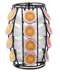 Rotating K Cup Holder Carousel For Countertop Holds 20 Coffee Pods Coffee Pod Organizer Stand No Fuss Pod Label Display Black Kitchen Accessory For Quick Pod Picks displaying pods