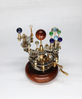 Antique Brass Orrery Desk Model, Handcrafted Vintage Gear System With Planetary Orbits From Mercury To Moon, 8 Inch Diameter