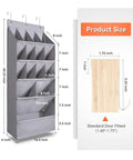 1 Pack Over The Door Shoe Organizer With 15 Large Pockets Hanging Shoe Rack For Closet Or Wall Space Saver Gray Oxford Fabric Holds 15 To 18 Pairs Of Shoes Easy Access And Tangle Free. Product size chart.