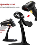 Wired Barcode Scanner With Adjustable Stand And Auto Sensor 1D USB Laser Scanner For Windows Mac Linux Plug And Play Handheld Barcode Reader