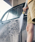 Person using Beast High Pressure Power Washer Wand For Car Cleaning Gutter Patio Window Pet Bath Hydro Jet Hose Nozzle