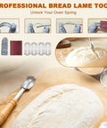 Professional bread lame tool set from All In One Sourdough Starter Kit With Glass Starter Jar, 9 Inch Proofing Basket.