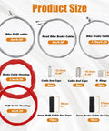 Universal Bicycle Cable And Housing Replacement Kit with cable sizes and components for brake and shift systems, includes end caps.