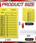 Must-Have Fire Extinguisher Monthly Inspection Tags 25 Pack With Adjustable Ties Yellow PVC Safety Labels For Indoor Outdoor Use Waterproof Tear-Resistant Plus Easy To Read 4 By 2.5 Inch