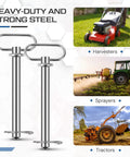 Beefy Trailer Hitch Pins And Clip Set Three Quarters Inch Diameter By Six And A Quarter Inch Length Clevis Pins With Handles 2 Pack R Clip Included Heavy Duty Carbon Steel For Towing Tractors Trucks Lawn Mowers RVs Boats And Farm Equipment, with tractors and sprayers