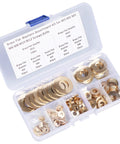 210 Piece Metric Brass Flat Washers Assortment Kit Heavy Duty All In One Durable Corrosion Resistant Hardware Washers For Electrical Connections And Outdoor Projects M3 M4 M5 M6 M8 M10 M12 in organizer case