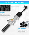 EZGO Golf Cart Steering Gear Box Assembly And Steering Rack For TXT And MPT 2001 Up Gas And Electric Carts With Ball Joint And Latch Replacement Kit Bundle Heavy Duty, focus on components and materials.