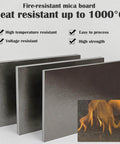 6Mm Mica Heat Insulation Sheet That Withstands Up To 1000C, Fire Retardant Electrical Insulating Board Display with Flames