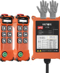 Heavy Duty 6 Button Wireless Crane Remote Control For Industrial Hoist with two transmitters and receiver box.