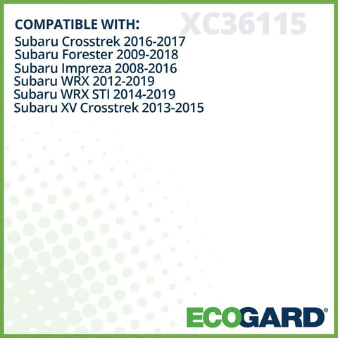 Compatibility chart for Cabin Air Filter Direct Fit for Your Subie Forester 2009 to 2018 Impreza 2008 to 2016 XV Crosstrek 2013 to 2015