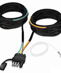 Super Long 26 Foot 4-Way Flat Trailer Wiring Harness With Pure Copper And Nylon Sleeve For Boat Rv Utility Trailers Up To Over Eighty Inches Wide, coiled