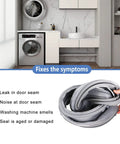 Premium Knockout Heavy Duty Door Gasket Replacement For Lg And Kenmore Front Load Washers No Sweat Install Rubber Boot Seal displayed in a laundry room with signs of leaks and noise.