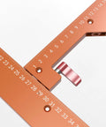 Heavy Duty Adjustable Rectangle Router Jig 21 Inch Aluminum Woodworking Template shows precision measuring detail and clamp.