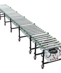 Workhorse 24 Inch Powered Flexible Roller Conveyor Built Rock Solid For Friction Free Package Transport And Lightning Fast Warehouse Loading Zones With Quick Length Tweaks, extended view.