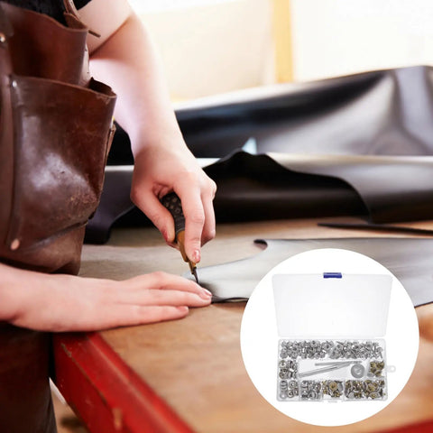 Real Deal Canvas Tarp Snap Kit Featuring Rust Resistant Marine Fasteners With 10 MM And 15 MM Screw Snap Buttons And Quick Setting Tool in use.