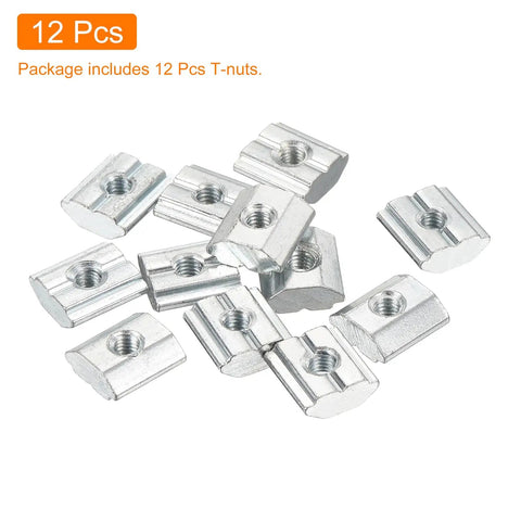 Rock Solid M3 T Slot Nuts For Aluminum Extrusion Profiles Pack Of Twelve Hella Tough Zinc Plated Steel Clamps scattered view.