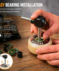 Using Skate Bearing Press And Puller Tool for Inline Skates Skateboards Longboards and Kick Scooters 8mm 608 Bearings Install