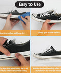 Fast Dry Shoe Repair Glue For Sneakers, Boots, Leather And Soles With Anti Clog Cap application process on black sneaker