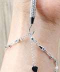 Rose Gold Bracelet Helper Tool Kit 12Pcs One Hand Jewelry Plier Clip Set For DIY Necklace And Watch Clasps Closures Easy On One Hand Operation No Help Needed Perfect Bracelet Assist Tools For Quick Secure Put On silver bracelet helper tool on wrist