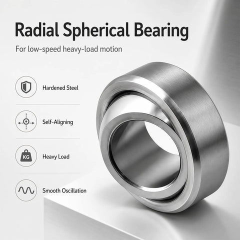 GEG25C Radial Spherical Plain Bearing 25x47x28mm in hardened steel for heavy load applications and smooth operation.