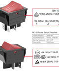 Rocker Switch On Off DPST 4 Terminals With Red Indicator Light 16A 250VAC Weatherproof Cover For Heavy Duty Power Control