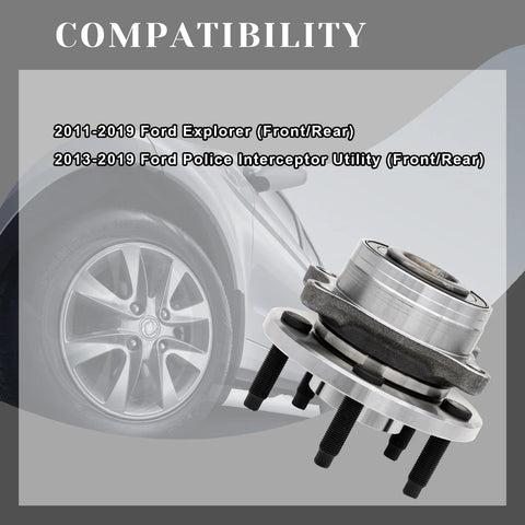 Front or Rear Wheel Bearing Hubs Assembly For Ford Explorer And Police Interceptor Utility 5 Lug ABS 512460 Replacement Plug