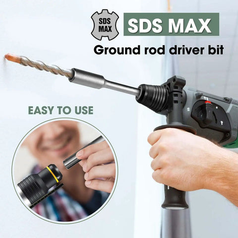 SDS Max Ground Rod Driver For Five Eighth Inch And Three Quarter Inch Rods Built To Last Pro Grade Ground Rod Adapter Bits