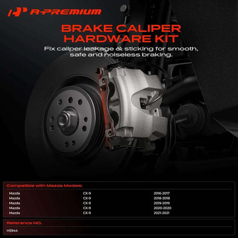 Premium Rear Side Disc Brake Hardware Kit For Mazda Cx9 2016 To 2021 Ensures Smooth Stopping Power And Long Lasting Performance With Exact OE Fitment H5944 Ref Number Guaranteed To Keep Your Ride Rolling Safe And Fast. Rear brake caliper hardware kit on disc brake