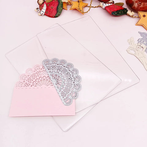 Must Have Four Transparent Acrylic Cutting Pads Set For 6.5 Inch Die Cutting Machines, 0.12 Inch Thick, 8.85x6.1 Inch Size, with paper craft embossing