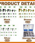 144 Piece Universal Zipper Repair Kit For Everyday Use A Must Have With Four Zipper Sizes 3 5 8 10, Insertion Pins, 3 Color Zipper Stops And Retainer Box, Latch Slider Retainer For Jackets Coats Boots Backpacks And More.