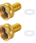 Heavy Duty Garden Hose Repair Connector Kit 1/2 Inch Barb And 3/4 Inched GHT Brass No Leak Fittings For Quick Pipe Fix Super Strong 200 PSI brass hose connector with washers