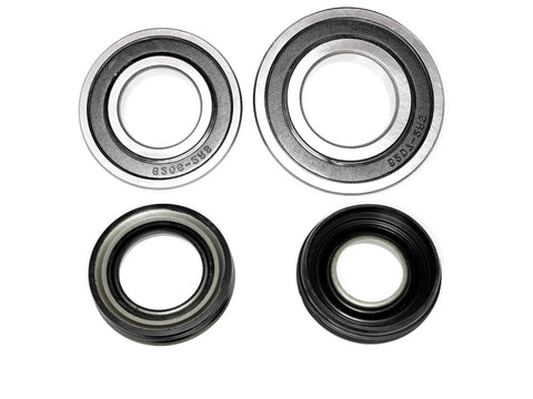 Heavy Duty Front Loading Washer Bearing And Lip Seal Repair Kit features durable black and stainless steel bearings and seals.