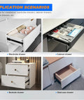 Built Tough Full Extension Drawer Slides 8 To 24 Inch, 100 Lb Load Capacity, Side Mount Ball Bearing Rails For Cabinets, Dressers, Wardrobes, Kitchen Cabinets, And Trash Cans, Black shown on wardrobe, cabinet, bedside, and staircase drawers