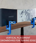 Heavy Duty Ski And Snowboard Vise With Suction Cup For Tuning And Waxing, All Metal Aluminum 2 Piece Design holding snowboard