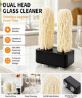 Commercial Electric Wine Glass Polisher And Glassware Dryer Machine 600 Rpm Motor with dual heads for quick cleaning.