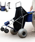 Beach Cart With Balloon Wheels, Heavy Duty Steel Wagon That Rolls Smoothly Over Sand, assembled with pump included.