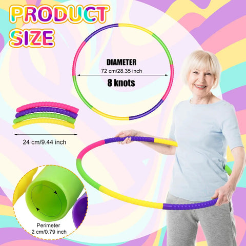 Eight Color Hoop Exercise Rings Set Detachable Adjustable Plastic Rings For Gymnastics And Dog Agility Training Party Decor