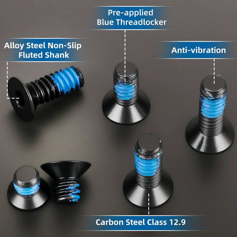 Alloy Steel Red Dot Sight Screws Kit For Optics Mounts With Six 6-32 Countersunk Screws In Lengths 5 Mm to 12.3 Mm, Pre Coated Threadlocker.